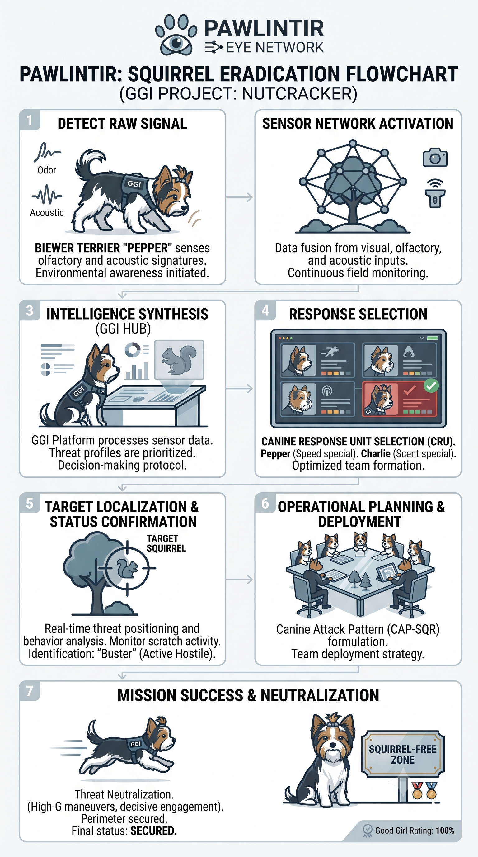 Pawlintir squirrel eradication operational flowchart